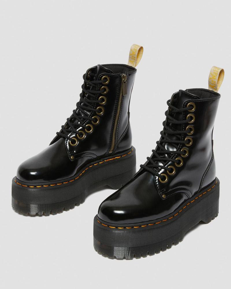 Black Women's Dr Martens Vegan Jadon Max Platform Boots | CA 263PJJ